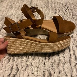 Tan wedge sandal